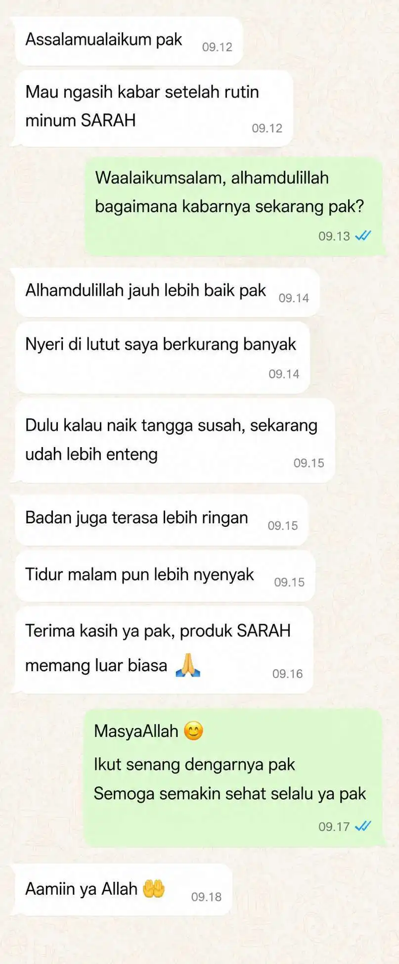 Testimoni Pelanggan SARAH 1